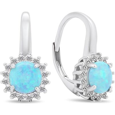 Brilio, Ohrringe, Silver - Charming silver earrings with zircons and opals EA424WLB, (Silber) Brilio, Ohrringe, Silver - Charming silver earrings with zircons and opals EA424WLB, (Silber)