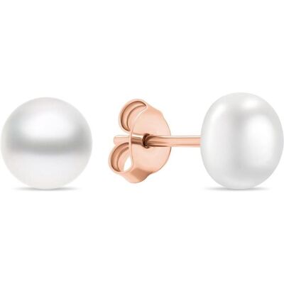 Brilio, Ohrringe, Silver - Charming bronze stud earrings with real pearls EA585/6/7/8R - Diameter: 0.5 cm Brilio, Ohrringe, Silver - Charming bronze stud earrings with real pearls EA585/6/7/8R - Diameter: 0.5 cm