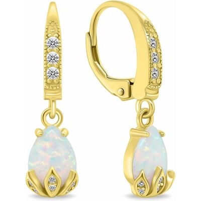 Brilio, Ohrringe, Silver - Charming gold-plated earrings with opals EA929Y, (Silber) Brilio, Ohrringe, Silver - Charming gold-plated earrings with opals EA929Y, (Silber)