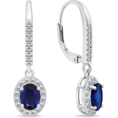 Brilio, Ohrringe, Silver - Silver dangle earrings withue zircons EA752WB, (Silber) Brilio, Ohrringe, Silver - Silver dangle earrings withue zircons EA752WB, (Silber)