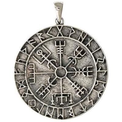 Berk, Kettenanhänger, Amulett „Vegvisir“, (Silber 925) Berk, Kettenanhänger, Amulett „Vegvisir“, (Silber 925)