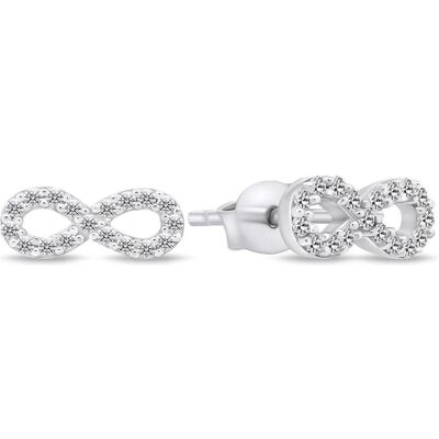 Brilio, Ohrringe, Silver - Glittering silver infinity earrings GOLD050 Brilio, Ohrringe, Silver - Glittering silver infinity earrings GOLD050