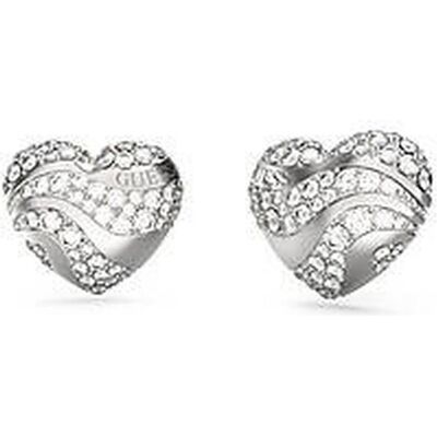 Guess Ohrringe, Shiny Steel Earrings With Zircons In My Heart, (Edelstahl) Guess Ohrringe, Shiny Steel Earrings With Zircons In My Heart, (Edelstahl)