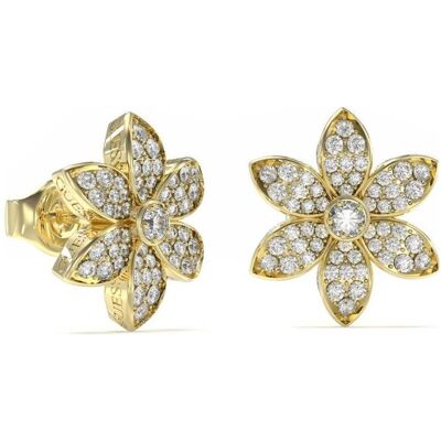 Guess Ohrringe, Gold-plated earrings with zircons White Lotus JUBE04145JWYGT/U, (Stahl) Guess Ohrringe, Gold-plated earrings with zircons White Lotus JUBE04145JWYGT/U, (Stahl)
