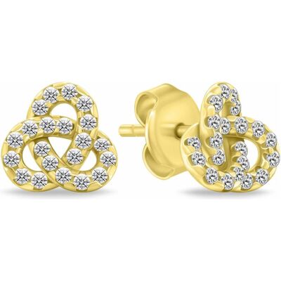 Brilio, Ohrringe, Silver - Gold-plated Triquetra earrings with cubic zirconia EA1172Y, (Silber) Brilio, Ohrringe, Silver - Gold-plated Triquetra earrings with cubic zirconia EA1172Y, (Silber)