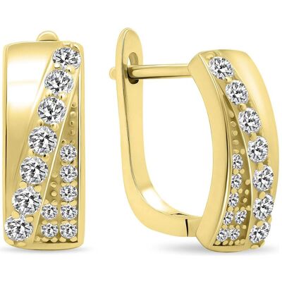 Brilio, Ohrringe, Silver - Charming gold-plated earrings with zircons EA568Y, (Silber) Brilio, Ohrringe, Silver - Charming gold-plated earrings with zircons EA568Y, (Silber)