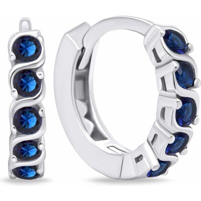 Brilio, Ohrringe, Silver - Sparkling silver earrings withue zircons EA672WB, (Silber) Brilio, Ohrringe, Silver - Sparkling silver earrings withue zircons EA672WB, (Silber)