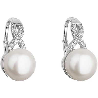 Evolution Group, Ohrringe, Silver earrings with river pearl 21048.1 white (L), (Silber) Evolution Group, Ohrringe, Silver earrings with river pearl 21048.1 white (L), (Silber)