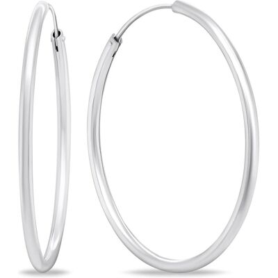 Brilio, Ohrringe, Silver - Timeless silver hoop earrings EA69 - Diameter: 4.5 cm Brilio, Ohrringe, Silver - Timeless silver hoop earrings EA69 - Diameter: 4.5 cm