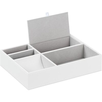 Relaxdays, Uhrenbox + Schmuckaufbewahrung, Schmucktablett, Weiss Relaxdays, Uhrenbox + Schmuckaufbewahrung, Schmucktablett, Weiss