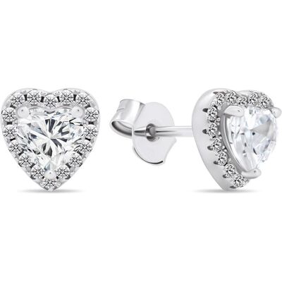 Brilio, Ohrringe, Silver - Romantic silver earrings with zircons Hearts EA574W, (Silber) Brilio, Ohrringe, Silver - Romantic silver earrings with zircons Hearts EA574W, (Silber)