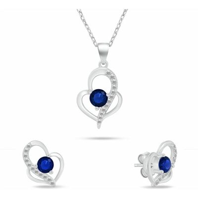 Brilio, Schmuck Set, Silver - Original silver jewelry set Hearts withue zircons SET294WB (necklace. earrings), Silber, Blau, (Silber) Brilio, Schmuck Set, Silver - Original silver jewelry set Hearts withue zircons SET294WB (necklace. earrings), Silber, Blau, (Silber)