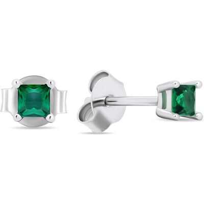 Brilio, Ohrringe, Silver - Silver stud earrings with green zircons EA592WG, (Silber) Brilio, Ohrringe, Silver - Silver stud earrings with green zircons EA592WG, (Silber)