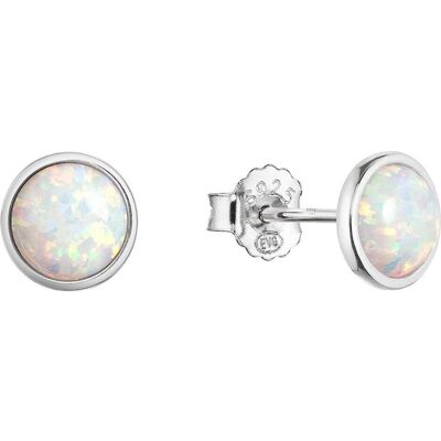Evolution Group, Ohrringe, - Charming silver earrings with synthetic white opal 11464.1 white, (Silber) Evolution Group, Ohrringe, - Charming silver earrings with synthetic white opal 11464.1 white, (Silber)
