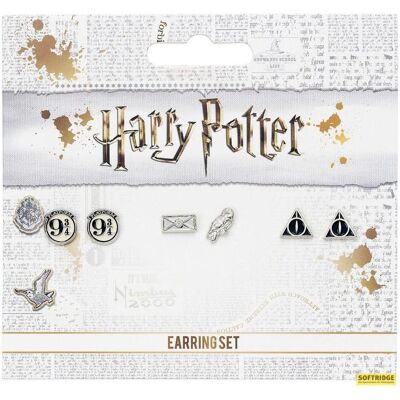 GED, Ohrringe, Harry Potter Stud Earring Set: Platf.9 3/4-Hedwig-Deathly H., (Versilbertes Metall) GED, Ohrringe, Harry Potter Stud Earring Set: Platf.9 3/4-Hedwig-Deathly H., (Versilbertes Metall)