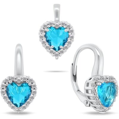 Brilio, Schmuck Set, Silver - Silver heart jewelry set with zircons SET273WLB (earrings. pendant), Silber, (Silber) Brilio, Schmuck Set, Silver - Silver heart jewelry set with zircons SET273WLB (earrings. pendant), Silber, (Silber)