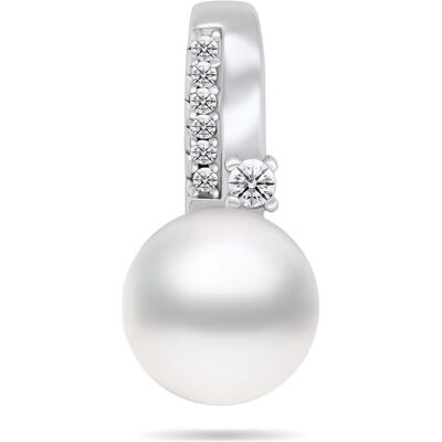 Brilio, Kettenanhänger, Silver - Beautiful silver pendant with genuine pearl and zircons PT100W, (925 Sterling Silber) Brilio, Kettenanhänger, Silver - Beautiful silver pendant with genuine pearl and zircons PT100W, (925 Sterling Silber)