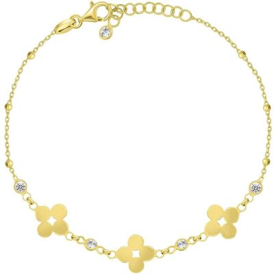 Brilio, Armschmuck, Silver - Delicate gold-plated bracelet Flowers with zircons BRC233Y, (Silber) Brilio, Armschmuck, Silver - Delicate gold-plated bracelet Flowers with zircons BRC233Y, (Silber)