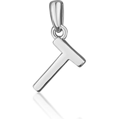 JVD, Kettenanhänger, Minimalist Silver Letter T Pendant, (Silber) JVD, Kettenanhänger, Minimalist Silver Letter T Pendant, (Silber)