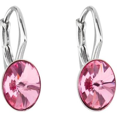 Evolution Group, Ohrringe, - Pink oval earrings with Swarovski crystals 31276.3 rose Evolution Group, Ohrringe, - Pink oval earrings with Swarovski crystals 31276.3 rose
