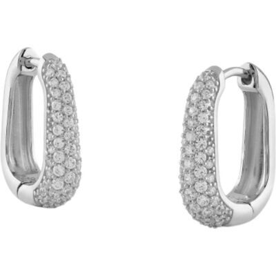 Guess Ohrringe, 17MM NUANCE FULL PAVE HUGGIES Ohrringe, (Silber 925, Sterling Silver) Guess Ohrringe, 17MM NUANCE FULL PAVE HUGGIES Ohrringe, (Silber 925, Sterling Silver)
