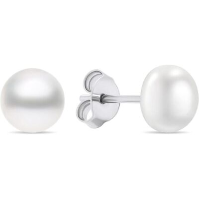 Brilio, Ohrringe, Silver - Charming silver stud earrings with real pearls EA585/6/7/8W - Diameter: 0.5 cm, (925 Silber) Brilio, Ohrringe, Silver - Charming silver stud earrings with real pearls EA585/6/7/8W - Diameter: 0.5 cm, (925 Silber)
