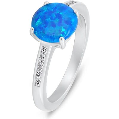 Brilio, Ring, Silver - Charming silver ring with opal and zircons RI107WB - Circuit: 58 mm, (58) Brilio, Ring, Silver - Charming silver ring with opal and zircons RI107WB - Circuit: 58 mm, (58)