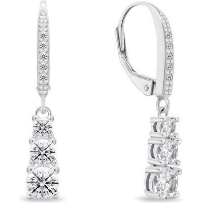 Brilio, Ohrringe, Silver - Luxury silver earrings with clear zircons EA1012W, (Silber) Brilio, Ohrringe, Silver - Luxury silver earrings with clear zircons EA1012W, (Silber)