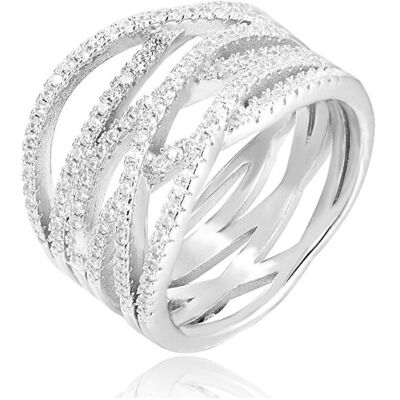 Beneto, Ring, Silver ring with zircons AGG341 - Circuit: 52 mm (L), (52, 925 Silber) Beneto, Ring, Silver ring with zircons AGG341 - Circuit: 52 mm (L), (52, 925 Silber)