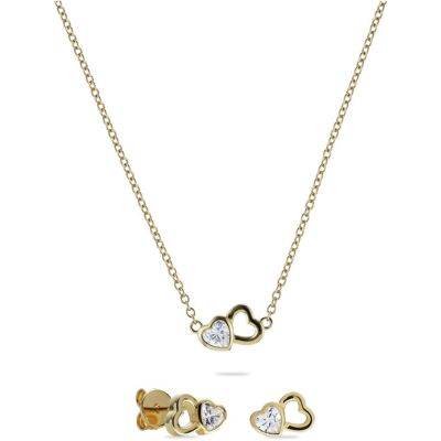 Jette, Schmuck Set, Schmuck-Set HEARTS, Gold, (925er Silber, Recycelt) Jette, Schmuck Set, Schmuck-Set HEARTS, Gold, (925er Silber, Recycelt)