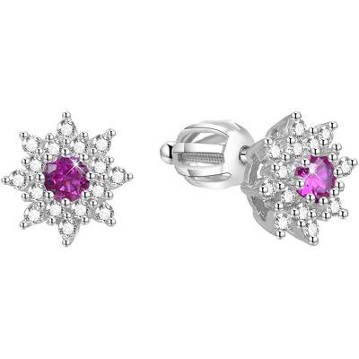 Beneto, Ohrringe, Silver glittering earrings for flowers AGUP1444S (L), (Silber) Beneto, Ohrringe, Silver glittering earrings for flowers AGUP1444S (L), (Silber)