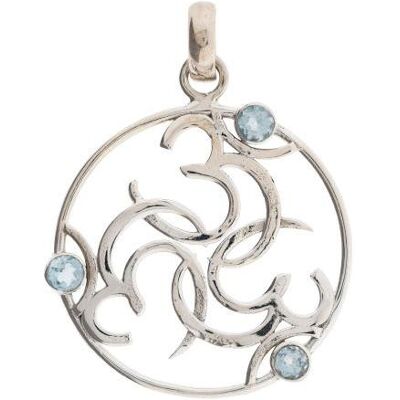 Berk, Kettenanhänger, Anhänger Triple OM mit Topaz, (Silber 925) Berk, Kettenanhänger, Anhänger Triple OM mit Topaz, (Silber 925)