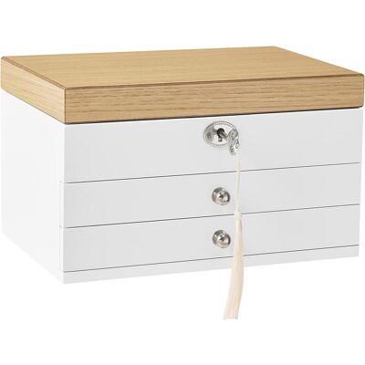Songmics, Uhrenbox + Schmuckaufbewahrung, Tilla, Braun, Weiss Songmics, Uhrenbox + Schmuckaufbewahrung, Tilla, Braun, Weiss