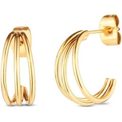 Vuch, Ohrringe, Elegant Hoop Earrings Made Of Gold-Plated Steel Elegy Gold, (Stahl) Vuch, Ohrringe, Elegant Hoop Earrings Made Of Gold-Plated Steel Elegy Gold, (Stahl)