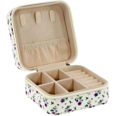 Tinka Magic, Uhrenbox + Schmuckaufbewahrung, Tinka - Travel Jewellery Box White w/Lillia Flowers, Weiss Tinka Magic, Uhrenbox + Schmuckaufbewahrung, Tinka - Travel Jewellery Box White w/Lillia Flowers, Weiss