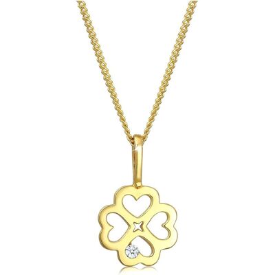 Elli, Halsschmuck, Kleeblatt-Anhänger Halskette, (585 Gelbgold, 45 cm) Elli, Halsschmuck, Kleeblatt-Anhänger Halskette, (585 Gelbgold, 45 cm)