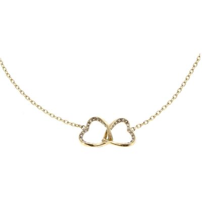 Guess Halsschmuck, Mon Amour Delicate Gold Plated Heart Necklace JUBN04616JWYGT/U, (Edelstahl, Glas) Guess Halsschmuck, Mon Amour Delicate Gold Plated Heart Necklace JUBN04616JWYGT/U, (Edelstahl, Glas)