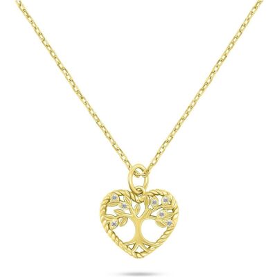 Brilio, Halsschmuck, Silver - Decent Gold Plated Tree of Life Necklace NCL152Y, (Silber) Brilio, Halsschmuck, Silver - Decent Gold Plated Tree of Life Necklace NCL152Y, (Silber)