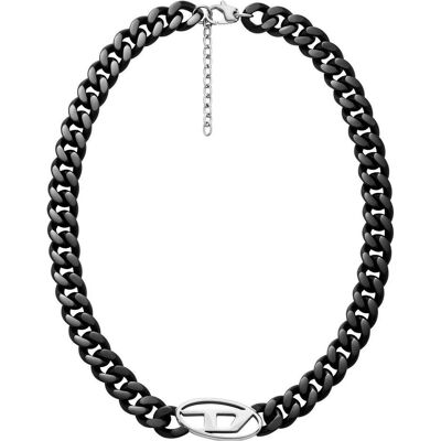 Diesel Halsschmuck, Kette Oval D Logo, (Edelstahl, IP-Black) Diesel Halsschmuck, Kette Oval D Logo, (Edelstahl, IP-Black)