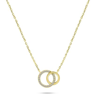 Brilio, Halsschmuck, Silver - Beautiful gold-plated necklace with zircons NCL100Y, (Silber) Brilio, Halsschmuck, Silver - Beautiful gold-plated necklace with zircons NCL100Y, (Silber)
