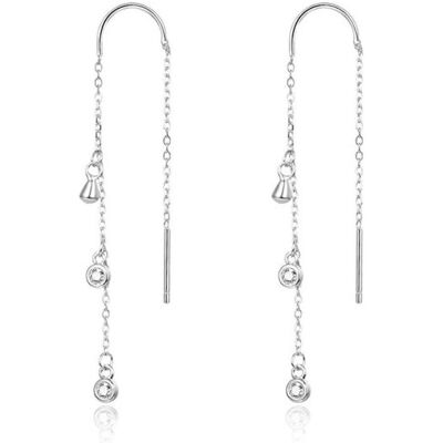 Beneto, Ohrringe, Long silver earrings with zircons AGUV1964 (L) Beneto, Ohrringe, Long silver earrings with zircons AGUV1964 (L)