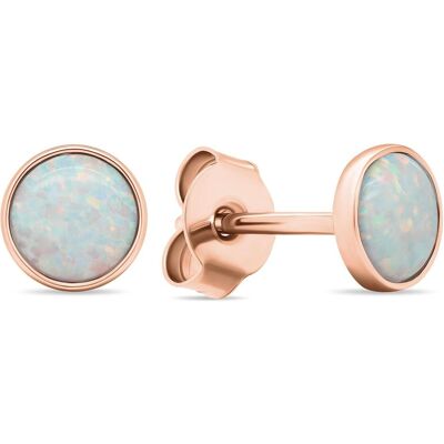 Brilio, Ohrringe, Silver - Charming bronze stud earrings with synthetic opals EA579R Brilio, Ohrringe, Silver - Charming bronze stud earrings with synthetic opals EA579R