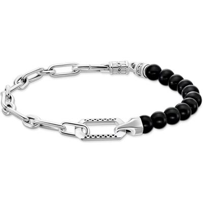 Thomas Sabo, Armschmuck, Armband Onyx Beads, (19 cm, 925er Silber) Thomas Sabo, Armschmuck, Armband Onyx Beads, (19 cm, 925er Silber)