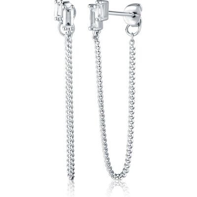 JVD, Ohrringe, Matching Silver Earrings With Chains, (Silber) JVD, Ohrringe, Matching Silver Earrings With Chains, (Silber)