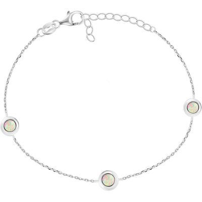 Brilio, Armschmuck, Silver - Charming silver bracelet with synthetic opals BRC40W Brilio, Armschmuck, Silver - Charming silver bracelet with synthetic opals BRC40W