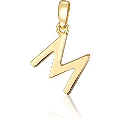 JVD, Kettenanhänger, Minimalist gold-plated letter "M" pendant SVLP0948XH2GO0M, (Vergoldetes Metall) JVD, Kettenanhänger, Minimalist gold-plated letter "M" pendant SVLP0948XH2GO0M, (Vergoldetes Metall)