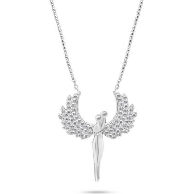 Brilio, Halsschmuck, Silver - Sparkling silver necklace Angels with zircons NCL143W, (Silber) Brilio, Halsschmuck, Silver - Sparkling silver necklace Angels with zircons NCL143W, (Silber)