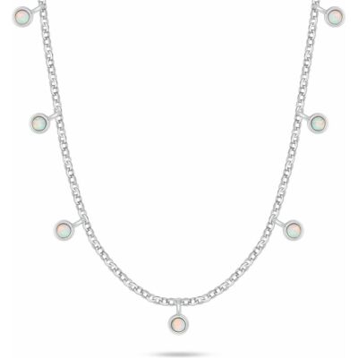 Brilio, Halsschmuck, Silver - Playful silver necklace with white synthetic opals NCL209W, (Silber, Synthetische Opale) Brilio, Halsschmuck, Silver - Playful silver necklace with white synthetic opals NCL209W, (Silber, Synthetische Opale)