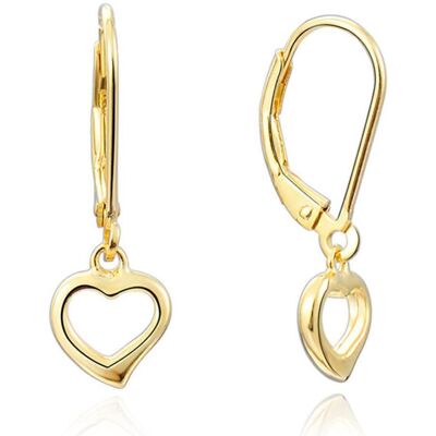 Beneto, Ohrringe, Gold plated silver earrings with hearts AGUC1960-GOLD (L), (Silber) Beneto, Ohrringe, Gold plated silver earrings with hearts AGUC1960-GOLD (L), (Silber)