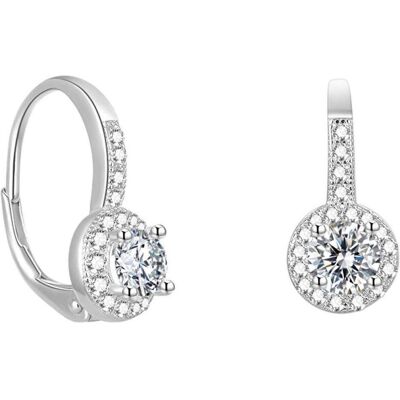 Beneto, Ohrringe, Gentle silver earrings with glittering zircons AGUC2267, (Silber) Beneto, Ohrringe, Gentle silver earrings with glittering zircons AGUC2267, (Silber)